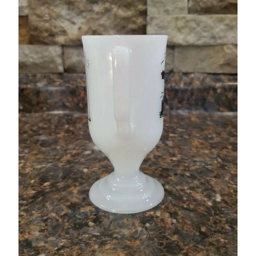 Vintage Milk Glass Washington DC Mug Landmarks Footed - Picture 4 of 6